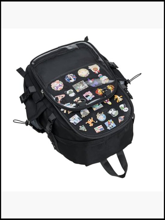 Ita Bag Backpack with Clear Display Window for Pins and Patches Anime Cosplay